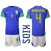 Cheap Brazil Marquinhos #4 Away Football Kit Children World Cup 2022 Short Sleeve (+ pants)